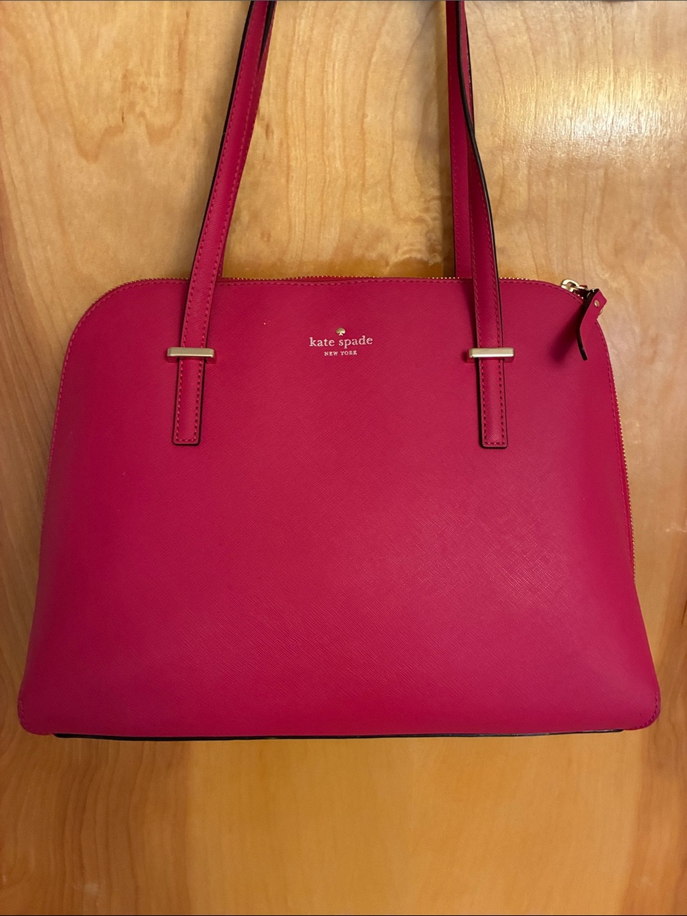 Kate Spade hot pink Dome Satchel Tote in Embossed Leather - Picture 7 of 12